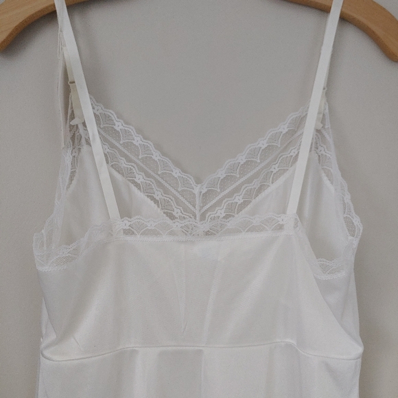 Vintage NWT 70s 80s Sliperfection Lace Slip Dress Nightgown Size 36 White - Picture 13 of 16